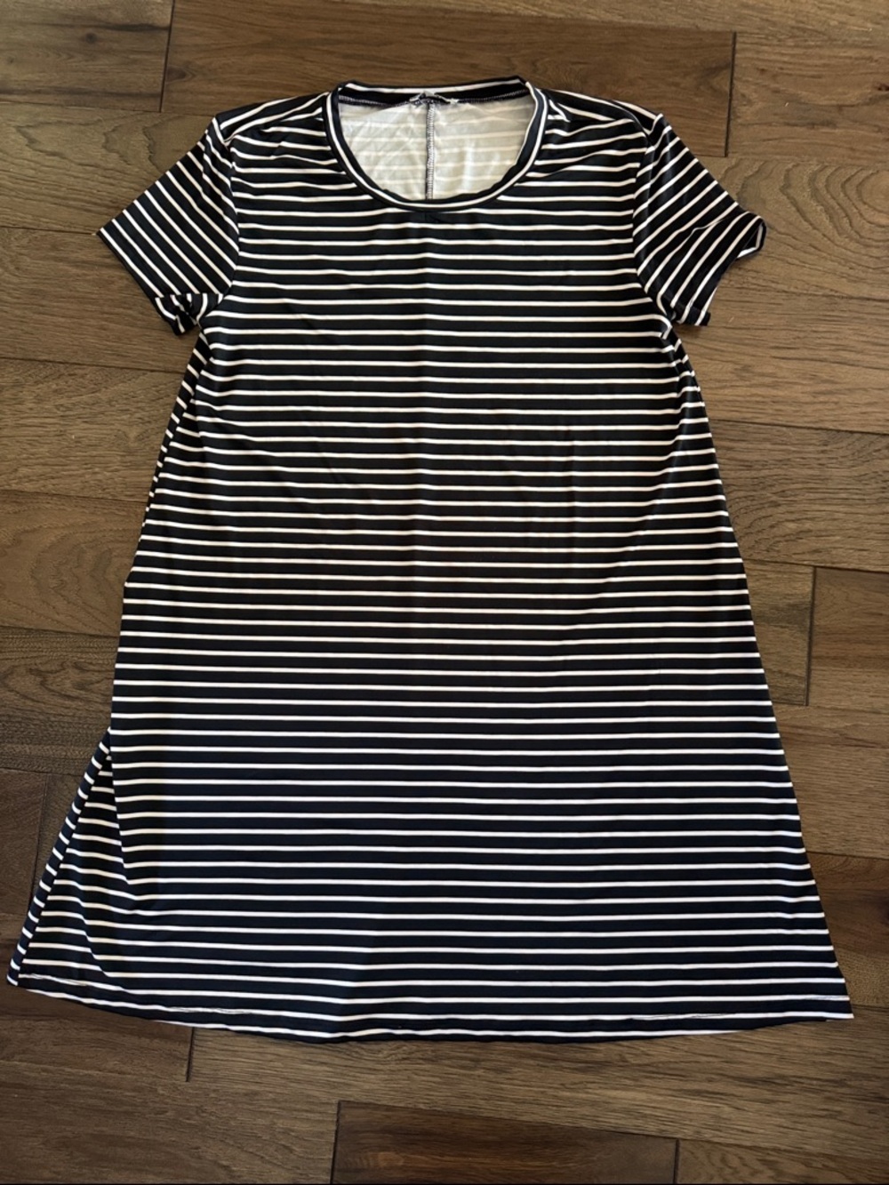 Striped Black and White Midi Dress